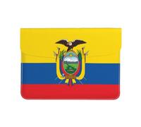 Funda protectora de piel sintética de primera calidad con la bandera de Ecuador para MacBook Air de 13 pulgadas, funda protectora de piel sintética con impresión completa, elegante bolsa para laptop