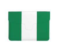 Funda protectora de piel sintética de primera calidad con la bandera de Nigeria para MacBook Air de 13 pulgadas, funda protectora de piel sintética con impresión completa, elegante bolsa para laptop