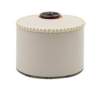 Funda protectora de piel sintética para botella de gas, diseño retro, transpirable, para camping seguro, estuche resistente para cartuchos de gas al aire libre, 12,8 x 10,8 cm, (corto beige 230 ml)
