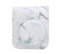 Funda protectora de piel sintética para cámara instantánea, bolsa de viaje universal para cámara de película con estampado de mármol y correa.