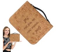 Funda protectora de piel sintética para la Biblia, bolsa de libro con asa superior, organizador de viaje ligero, bolsillos internos duraderos e impermeables, protector seguro con cremallera para niño