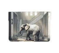 Funda protectora de piel sintética para MacBook Air de 13 pulgadas, diseño de The Golden Mamut in the dilapidated city | Elegante bolsa para laptop para mujeres y hombres