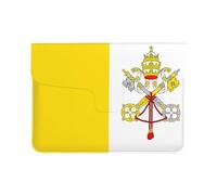Funda protectora de piel sintética para portátil de 13 pulgadas, diseño de bandera del Vaticano, para MacBook, bolsa delgada para computadora de viaje diario