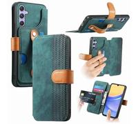 Funda protectora de piel sintética para Samsung Galaxy M15, funda protectora de piel sintética con soporte para el dedo, tipo cartera, a prueba de golpes, funda magnética con tarjeteros, soporte para