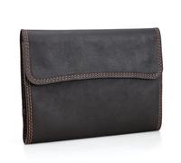 Funda protectora de piel sintética retro para cuaderno con 2 compartimentos para tarjetas para dinero en efectivo para la escuela, color café retro