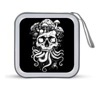 Funda protectora de plástico duro con cordón, diseño de hongos y calaveras, con diseño de hongos, para el hogar, el coche, 40 CD, Estilo:, Talla única