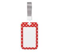 Funda protectora de plástico duro con diseño de lunares blancos sobre fondo rojo para tarjetas de identificación para enfermeras y oficina