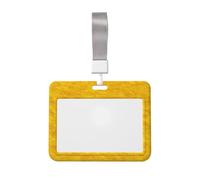 Funda protectora de plástico duro para tarjetas de identificación con textura de fieltro, color amarillo, para enfermeras y oficina