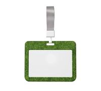 Funda protectora de plástico duro para tarjetas de identificación con textura de fieltro, color verde hierba