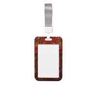 Funda protectora de plástico duro para tarjetas de identificación, diseño de cinta roja y dorada, para enfermeras y oficina