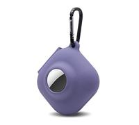 Funda protectora de silicona 2 en 1 para Airtags Tracker/Beats Fit Pro Holder Combo con llavero, rastreador y auriculares, funda protectora antipérdida a prueba de golpes (morado lavanda)