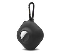 Funda protectora de silicona 2 en 1 para Airtags Tracker/Beats Fit Pro Holder Combo con llavero, rastreador y auriculares Cubierta protectora antipérdida a prueba de golpes (negro)