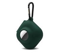 Funda protectora de silicona 2 en 1 para Airtags Tracker/Beats Fit Pro Holder Combo con llavero, rastreador y auriculares, cubierta protectora antipérdida a prueba de golpes (verde oscuro)