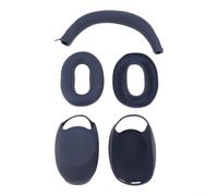 Funda protectora de silicona 3 en 1 para auriculares Sony WH1000XM6 con diadema y tapones para los oídos que ofrecen protección contra arañazos y suciedad (azul)