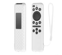 Funda protectora de silicona a prueba de golpes para Samsung BN5901432ABN5901480L con control remoto de voz con absorción y antideslizante para evitar caídas accidentales (blanco)