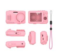 Funda protectora de silicona adecuada para cámara digital KODAK PIXPRO FZ45, a prueba de golpes, a prueba de polvo, con correa de muñeca (rosa)