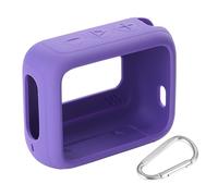 Funda protectora de silicona antiarañazos para altavoz con mosquetón, compatible con JBL GO4 (morado).