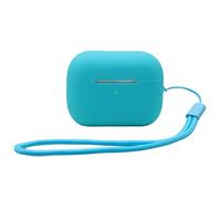 Funda Protectora de Silicona Auriculares para AirPods Pro 2 Estuche con cordón Funda Protectora antipérdida Estuches portátiles para AirPods Pro 2 Led Frontal Visible a Prueba de Golpes (Light Blue)