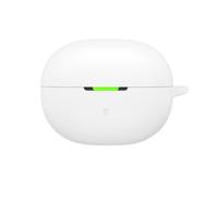Funda Protectora de Silicona Blanda a Prueba de Golpes los Auriculares para SHOKZ OpenDots Air, con Llavero, Blanco