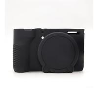 Funda protectora de silicona compatible con Canon PowerShot V1, funda fina para cámara a prueba de golpes, diseño suave al tacto para fotografía al aire libre, color blanco (negro)