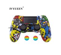 Funda protectora de silicona con diseño de camuflaje de grafiti D-19 colores para mando Sony Dualshock 4 PS4 DS4