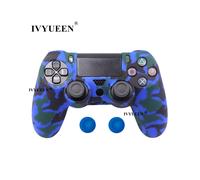 Funda protectora de silicona de camuflaje azul en 19 colores para mando Sony Dualshock 4 PS4 DS4 Pro Slim.