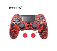 Funda protectora de silicona de camuflaje rojo en 19 colores para mando Sony Dualshock 4 PS4 DS4 Pro Slim