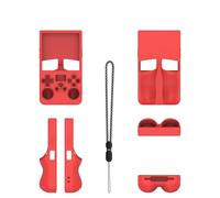 Funda Protectora de Silicona de Color sólido la Consola de Juegos para R36 MAX Protección contra caídas Funda Suave Lavable con cordón de Seguridad (Rojo)