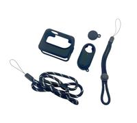 Funda protectora de silicona flexible para cámara de acción 360 GO3, incluye tapa de lente y cordón antideslizante, juego completo para funda protectora de silicona al aire libre con cordón