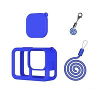 Funda protectora de silicona - GoPro Hero13 negro, cordón y tapa de lente, funda compacta de 77 x 55 x 35,6 mm para protección de cámara, agarre de absorción de golpes (negro) (azul)
