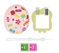 Funda protectora de silicona impermeable para Tamagotchi Uni (rosa con película de TPU)