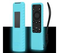 Funda Protectora de Silicona Luminosa Colorida para Samsung Solar Cell 2023 TM2360E BN59-01432A TM2361E BN59-01439A Smart TV Remote Anit-Lost con cordón (Azul Turquesa)