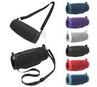 Funda protectora de silicona para altavoz JBL Charge 6 compatible con Bluetooth, bolsa de transporte de viaje con correa para el hombro y mosquetón, accesorios de funda protectora (azul claro)