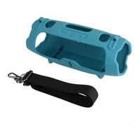 Funda protectora de silicona para altavoz Jbl Charge 6 con correa para el hombro Crossbody anticaída a prueba de golpes cubierta color negro (azul)