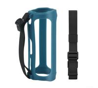 Funda protectora de silicona para altavoz JBL Flip5 | Funda de piel suave a prueba de golpes con diseño de cuatro esquinas anticaídas | Correa de mano integrada y correa de hombro para viajes al aire