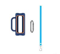 Funda protectora de silicona para altavoz portátil JBL Grip, funda de viaje suave con correa para el hombro, piel a prueba de golpes para facilitar el control y los puertos, compacta (azul)
