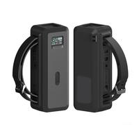 Funda protectora de silicona para Anker 737 Power Bank 24000 mAh 1/4 "agujero de tuerca para ranura SD SIM eyector herramienta titular piel anti-pérdida (negro)