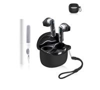 Funda protectora de silicona para auriculares Bluetooth intrauditivos JBL Tune Flex 2, duradera y respetuosa con el medio ambiente, con agujeros precisos y compatibilidad de carga, color negro