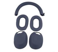Funda protectora de silicona para auriculares Sony WH-1000XM5, funda completa con haz de oreja y cabeza, carcasa suave antiamarilleamiento, negro (azul oscuro)