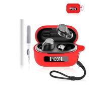 Funda protectora de silicona para auriculares TOZO NC9 Hybrid con cancelación activa de ruido 2024, funda duradera y ecológica para auriculares Bluetooth con agujeros precisos, color rojo