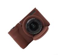 Funda protectora de silicona para cámara Canon PowerShot V1, funda de agarre suave con diseño completo para acceso, funda ligera resistente a los arañazos para viajes al aire libre (marrón)