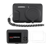 Funda protectora de silicona para cámara Kodak PIXPRO FZ55, juego completo de protección compuesto por funda, correa y 2 láminas de cristal resistentes a los arañazos para una protección diaria segura