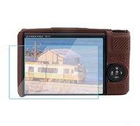 Funda protectora de silicona para Canon SX740/SX730, con 2 protectores de pantalla de vidrio templado, goma suave, absorción de golpes, protección contra caídas (café)