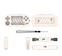 Funda protectora de silicona para consola Miyoo - Funda suave antiarañazos con cordón, protector de carcasa de goma en negro, rojo y blanco (blanco)