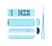 Funda protectora de silicona para control remoto 4K Plus Pro TV con agarre texturizado y absorción de golpes en color rojo (azul luminoso)