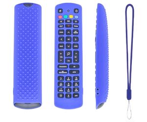 Funda protectora de silicona para control remoto JIO FIBER TV con efecto de brillo optimizado y cordón para una preparación remota consistente (azul)