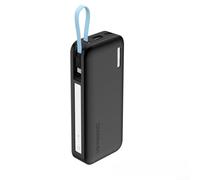 Funda protectora de silicona para CUKTECH CP25 Power Bank 20000 mAh, carcasa suave antiarañazos, funda de cargador portátil con agujero para cordón, gris (negro)
