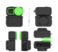 Funda Protectora de Silicona para dji Osmo Nano cámara de acción Carcasa Protectora Incluye Tapa de Lente y cordón Antiarañazos Antideslizante Protector Marco Carcasa Piel Accesorios (Negro)