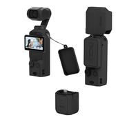 Funda protectora de silicona para DJI OSMO POCKET 3, funda de piel suave, protección completa, cubierta de lente de cámara, accesorios protectores (estilo A, negro)