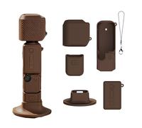 Funda protectora de silicona para DJI Osmo Pocket 4/3, funda de agarre suave con soporte base y correa para la muñeca, protección completa para lente de cámara, accesorios protectores, Brown, Funda